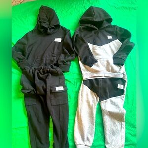 Boys size 7 Black and Gray Jogger Sets